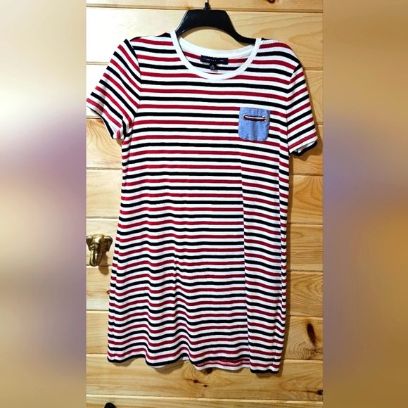 Tommy Hilfiger Dresses & Skirts - Tommy Hilfiger - Red white & blue striped cotton t-shirt dress, XL